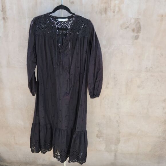Zara home black eyelet maxi dress - Picture 1 of 6